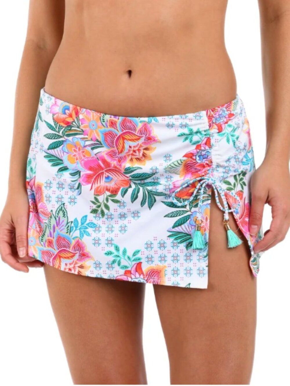 La Blanca Women's Rivera Resort Printed Swim Skirt Multi Size 10 NWT